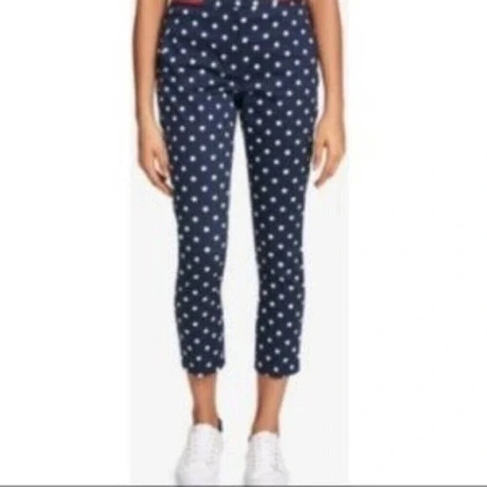 Tommy Hilfiger crop denim polka dot capris size 4 preppy 90s y2k twee